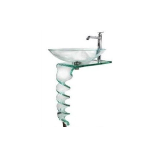 Glossy Twist And L Band Washbasin Counter Set