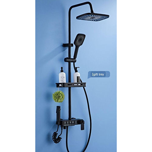 Black Thermostat Digital 4 Function Shower Set