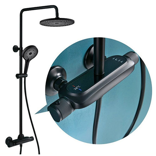 Black Thermostat Digital 4 Function Shower Set