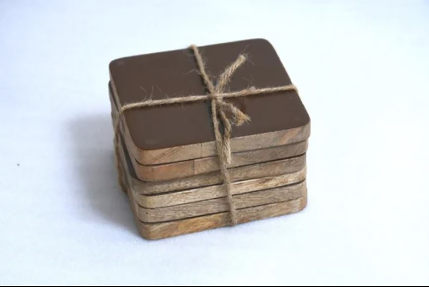 WOODEN COASTER GREEN PRINTED