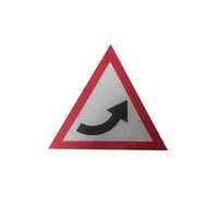Safety Triangular Warning Sign Board - Plastic Material, 24x24 Inches, Red-white-black Color | Waterproof, Customizable Symbols For Enhanced Road Safety