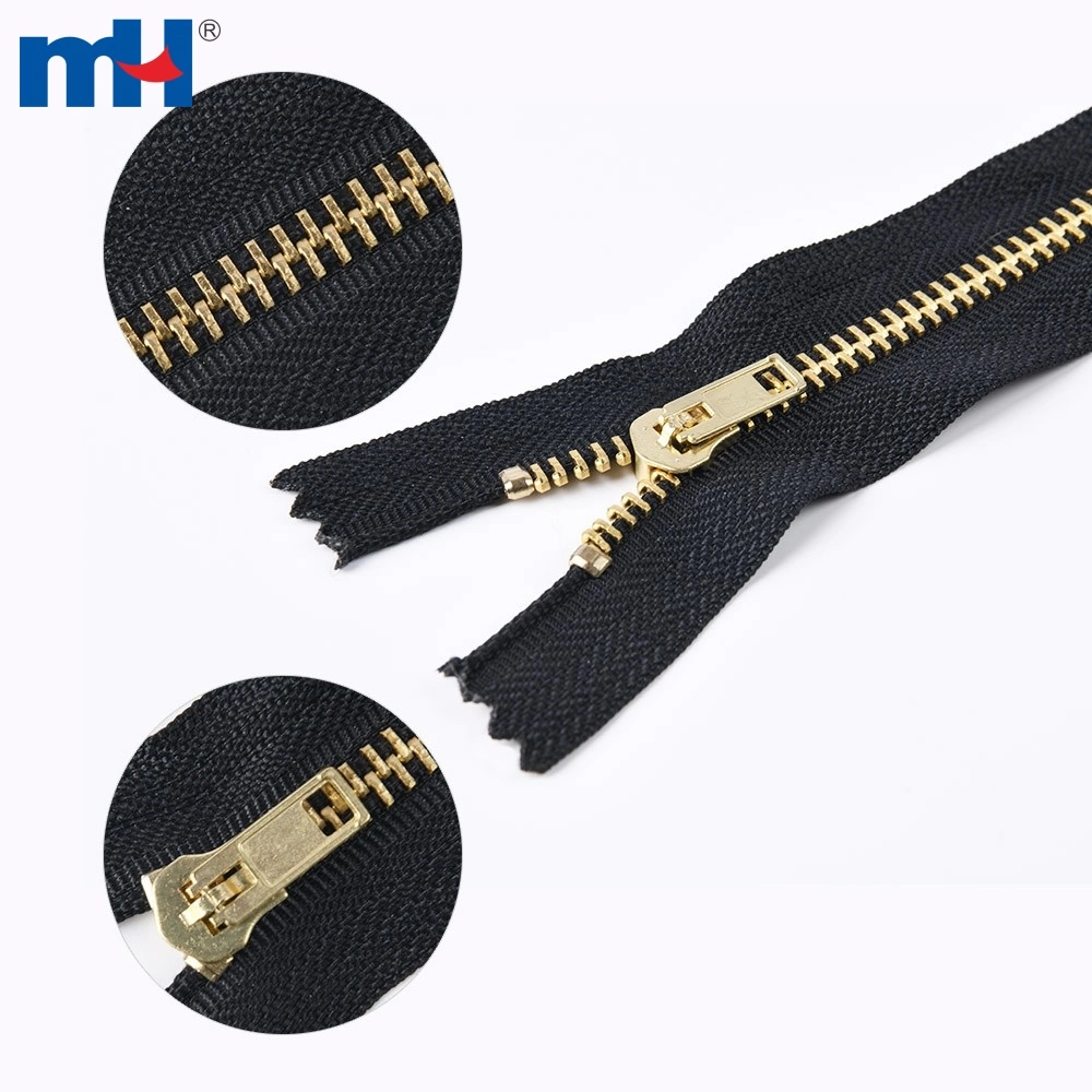 Metal Zip No.5 Closed End Brass Zipper for Jeans Denim Pockets Metal Zipper Wholesale