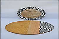 Decorative Wooden Tray With Print - Acacia, Bamboo, Olive Wood | Food-safe Finish, Versatile For Charcuterie, Rustic Aesthetic, Eco-friendly
