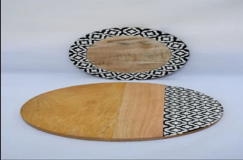patterned wood tray