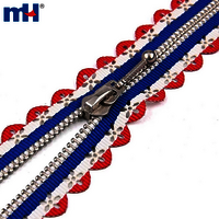 Lace Tape Zipper Sliver Teeth Brass Zipper Lace Trim Fancy Zipper Open-end Metal Zipper Factory Wholesale - Color: Multicolor