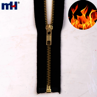 Flame-retardant Zipper Metal Zipper With Fire Resistant Tape Fire Retardant Brass Zipper Separating Jacket Zipper - Color: Multicolor