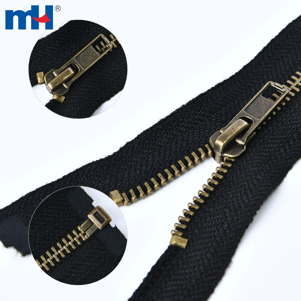 Flame-Retardant Zipper Metal Zipper with Fire Resistant Tape Fire Retardant Brass Zipper Separating Jacket Zipper