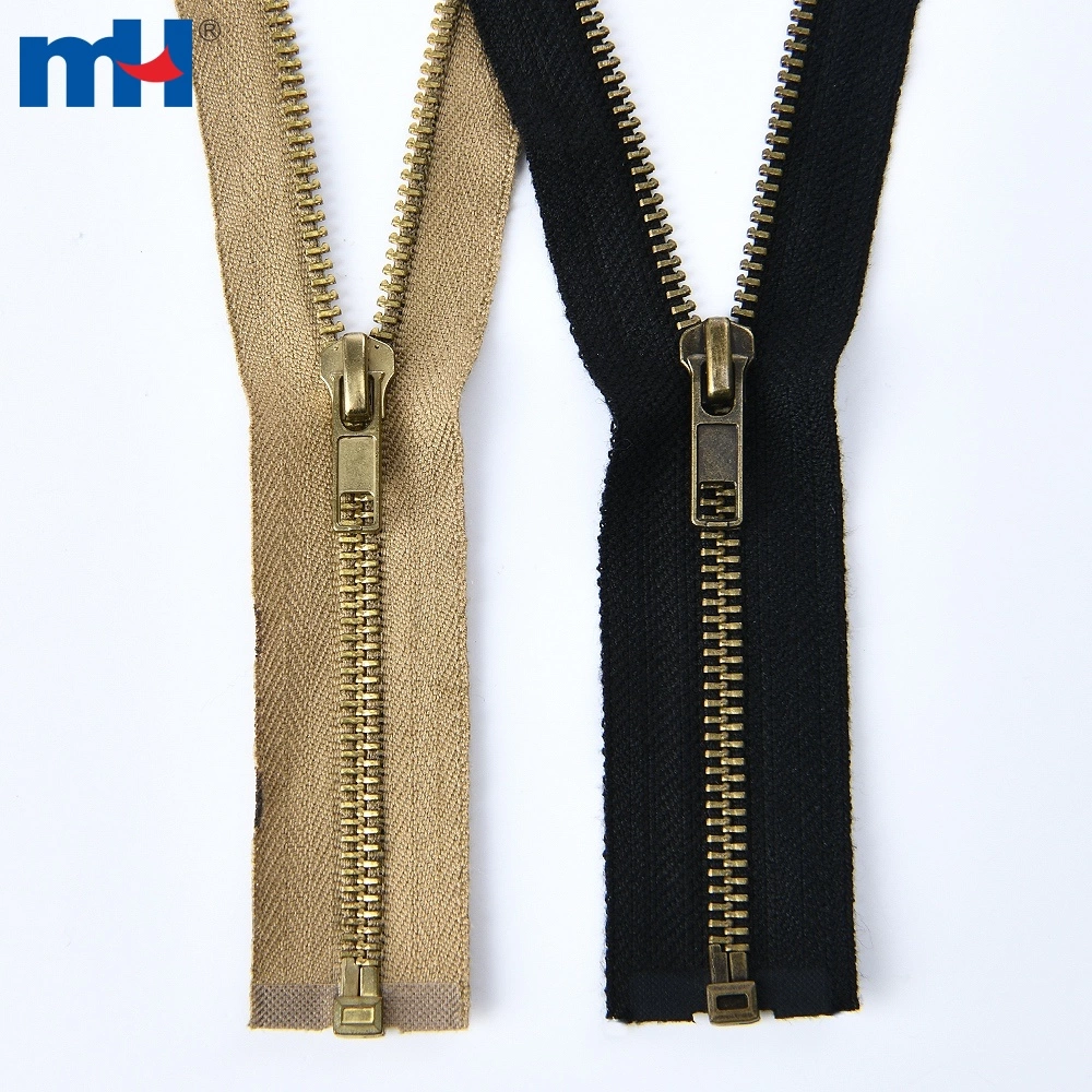 Flame-Retardant Zipper Metal Zipper with Fire Resistant Tape Fire Retardant Brass Zipper Separating Jacket Zipper