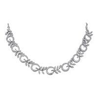 Blossom Leaf AD Choker Necklace
