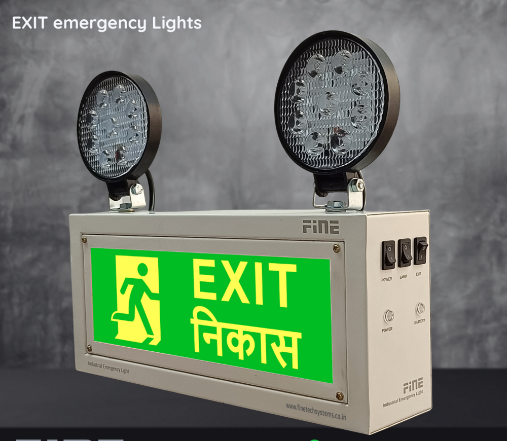 Fine Industrial Emergency Light With Led Exit Back Light Sign - Charging Time: 5 To 6 Hrs App Hours