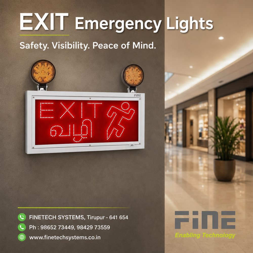 FINE Industrial Emergency Exit Light with LED Sign