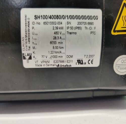 SCHNEIDER ELECTRIC ELAU AG SH100/40080/0/1/00/00/00/00/00 SERVO MOTOR