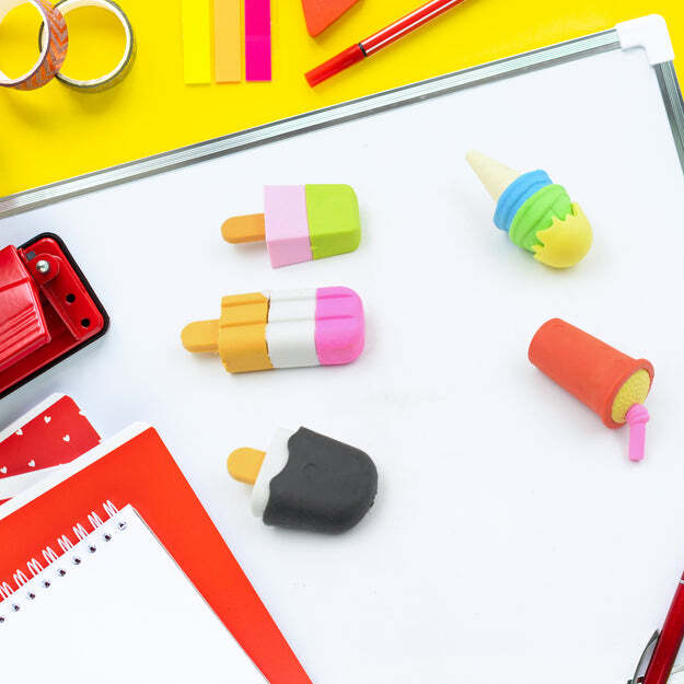 STATIONARY KIT FANCY AND  STYLISH COLORFUL ERASERS MINI ERASER CREATIVE CUTE NOVELTY ERASER FOR CHILDREN DIFFERENT DESIGNS ERASER SET FOR RETURN GIFT