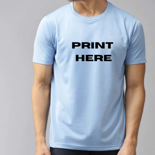 Round Basic polyester tshirt Half Sleeves Plain