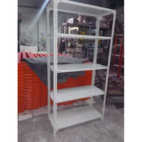 White Industrial Slotted Angle Steel Rack