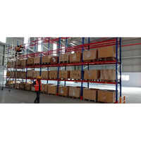Industrial Pallet Rack - Steel, Heavy Duty, Orange-blue | High Quality, Rounded Shelves, Powder Coated, Versatile Storage Solution