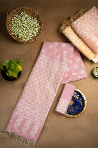 Cotton Blend Jamdani Saree