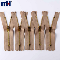 No.4 Metal Zipper Double Lock Brass Zipper Close-end Brass Zipper For Handbag Purse Zip Wholesale - Color: Multicolor