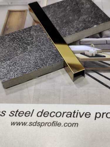 Stainless Steel Inlay U Profiles - Color: Golden And Green