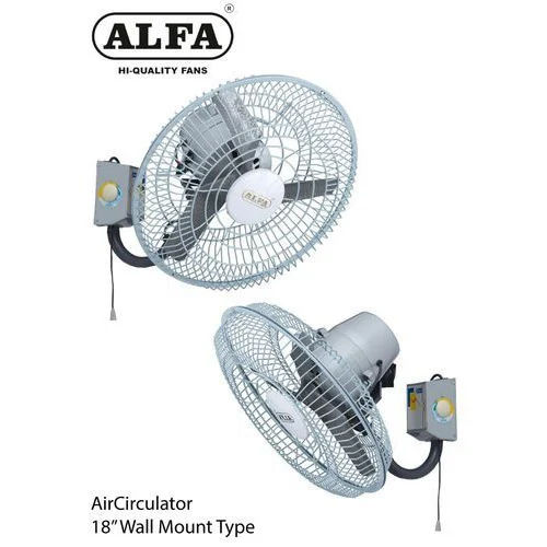 18 Air Circulator Wall Mount Fan - Color: Silver Grey