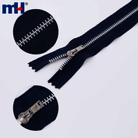 Aluminum Zipper No.4 Metal Zipper Heavy Duty Metal Pants Zipper for Sewing Wholesale