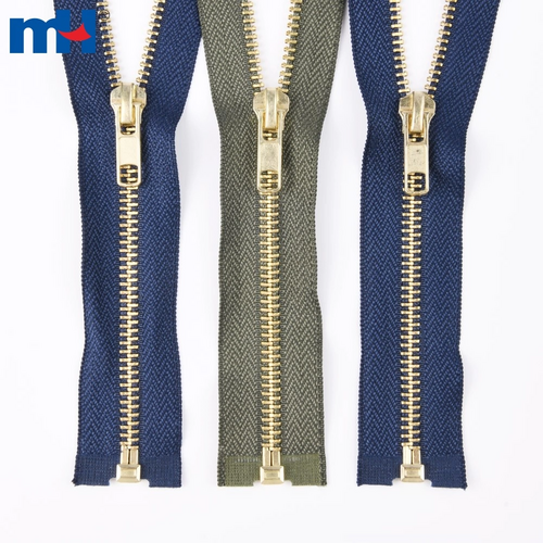 Brass Open End Zipper No.5 Golden Teeth Metal Zipper Separating Jacket Zipper Heavy Duty Zipper Wholesale