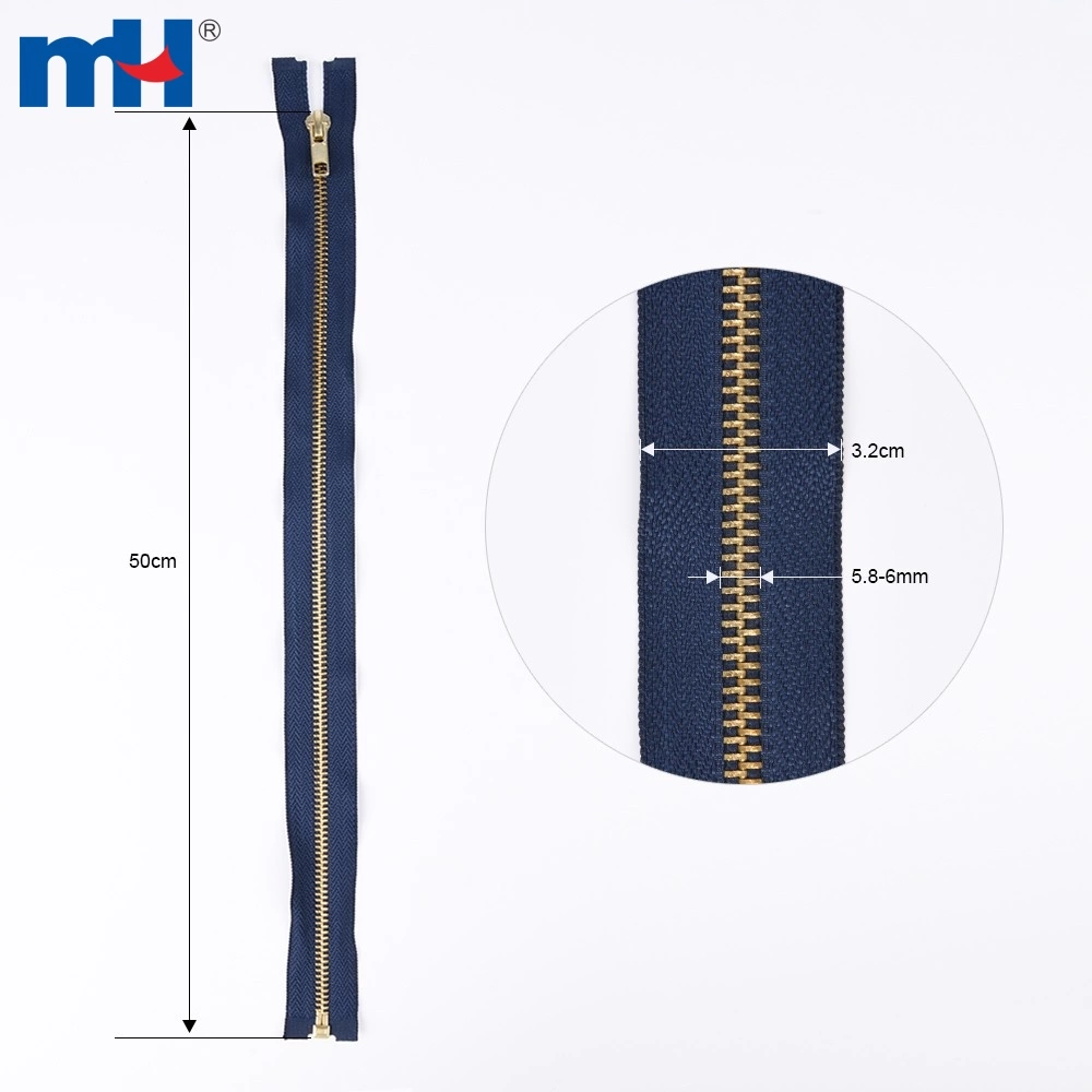 Brass Open End Zipper No.5 Golden Teeth Metal Zipper Separating Jacket Zipper Heavy Duty Zipper Wholesale