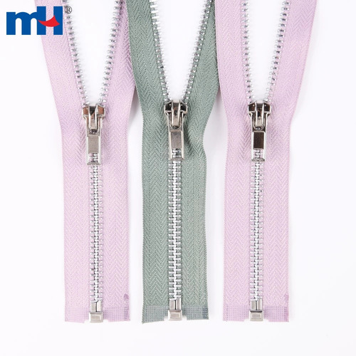 Copper Zipper 3 inch Brass Zipper Jacket Metal Zipper with Auto Lock Separating Zipper Factory Wholesale