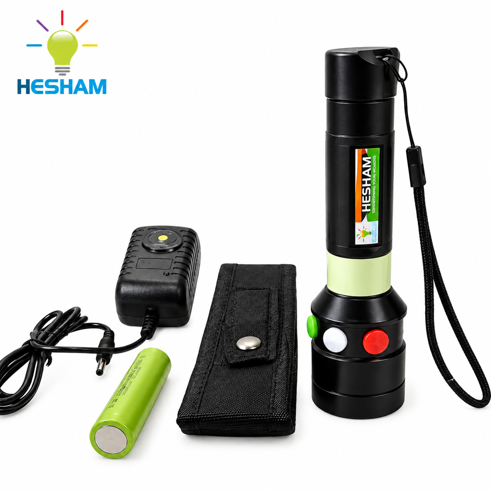 Tricolor Rechargeable Signal Torch Light 001 - Body Material: Abs Plastic