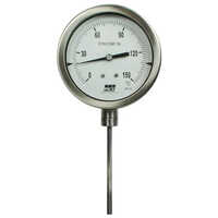 Analog Pressure Gauge - Stainless Steel, Silver Color , Polished Finish With Glass Dial And Steel Pointer