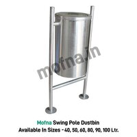 Stainless Steel Pole Hanging Dustbin - Application: Public Spaces