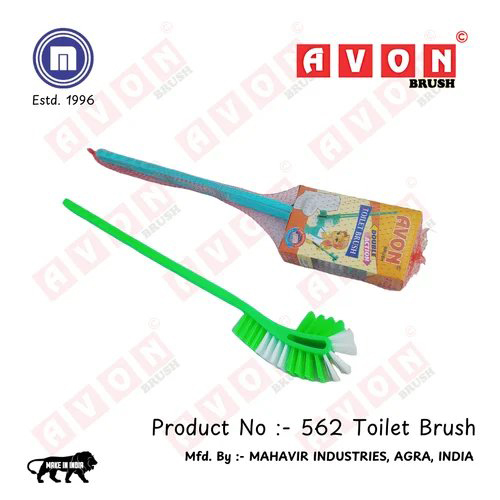 Toilet Brush No562 - Plastic, 18.5 Inch Approx | Multicolour with Red, Pink, Orange, Lemon, Green, White, Sky Blue Applications