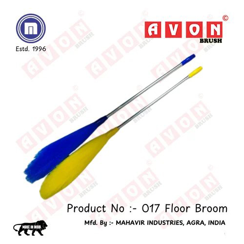 Plastic Broom Handle No 17 - Plastic Material, Blue & Yellow Design | Ideal for Floor Cleaning, Lightweight and Durable