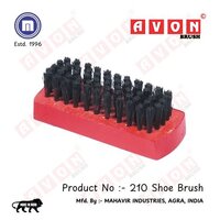 Wooden Shoe Brush No 210 - Plastic Material, Painted Finish, Red Color | 1 Year Warranty, Lightweight Design, Durable Pp Composition