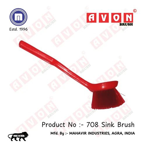 Sink Brush No.708 - Plastic, Industrial Application , Red Color for Efficient Cleaning in Industrial Environments