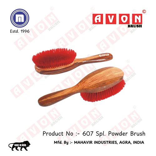 Powder Brushes No.607 - Wooden & Plastic Material, Available in Various Sizes, Brown Color | 1-Year Warranty Included