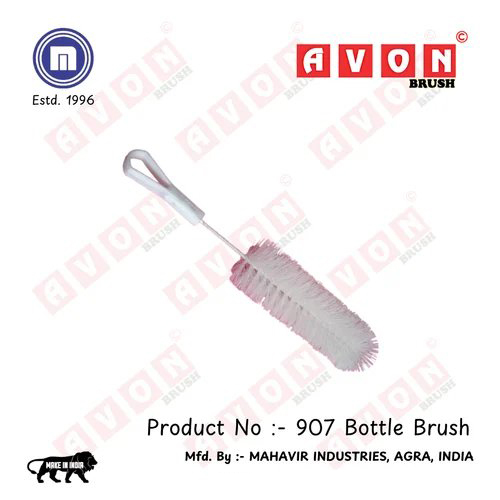 Bottle Brushes Plastic No.907 - Plastic Material, Various Sizes, White Color, Painted Surface Treatment | Ideal for Cleaning Bottles Efficiently