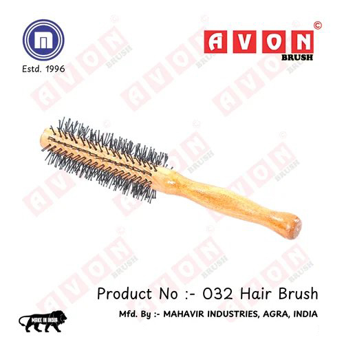 Wooden Hair Brush 32 - Brown Wood Finish | Versatile Styling Tool for All Hair Types, Effortless Detangling and Smoothing
