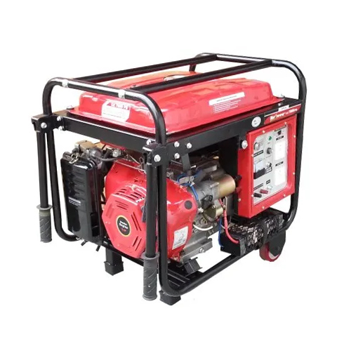 HPM Portable Petrol Generator - 6.5 KVA Rated Power, 92x67 Mm Bore Stroke, Electric Start, Red-Black Color, 20L Fuel Tank Capacity, 135 Kg Weight, 1 Year Warranty
