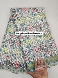 Printed Net Fabric - Color: Multicolor