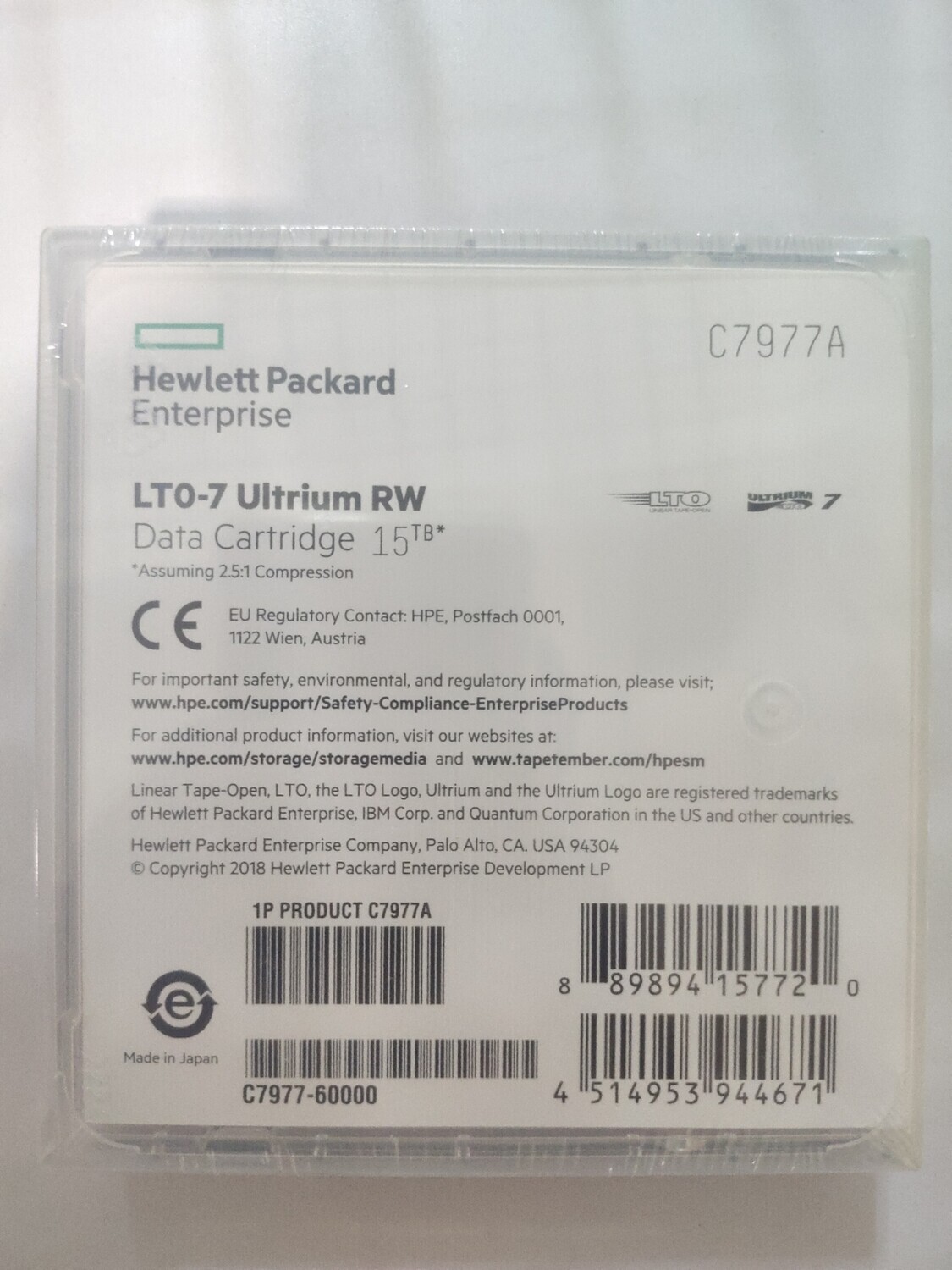 HP LTO 7 Tape Ultrium 15TB RW Data Cartridge