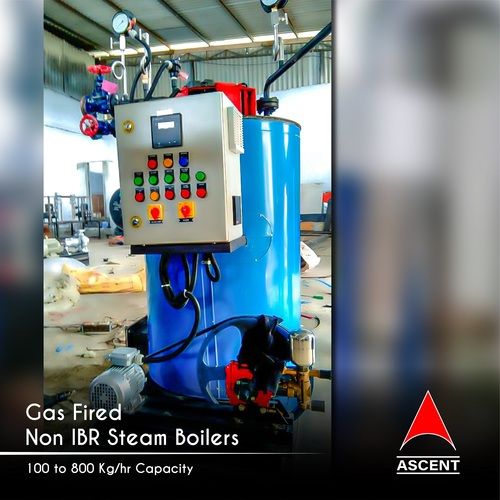 Gas Fired Steam Boiler 800 Kg/Hr Capacity Non Ibr - Color: Blue