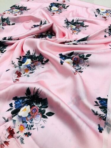 Satin Floral Printed Fabrics