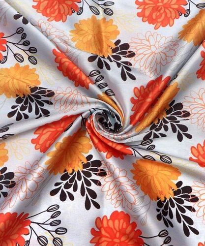 Floral Printed Japan Satin Fabrics