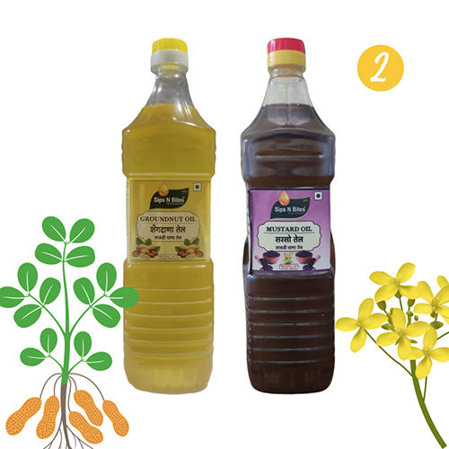 Groundnut Oil 1 Litre And Mustard Oil 1 Litre Combo