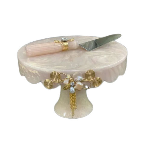 Manual Resin Cake Platter With Server