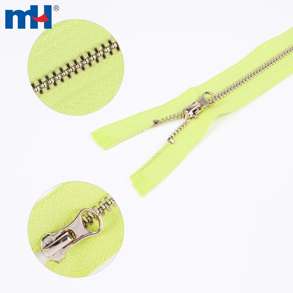 Metal Zip 3 inch Y-Shape Teeth Zipper Golden Brass Zipper Open End for Garment Sewing Zip wholesale