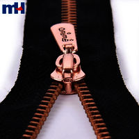 Closed-End Zipper Metal Brass Zipper with Rose Gold Teeth 5 inch Copper Zipper for Garment Pocket Bag