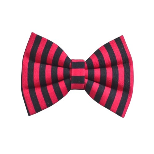 Black Red Cotton Dog Bow
