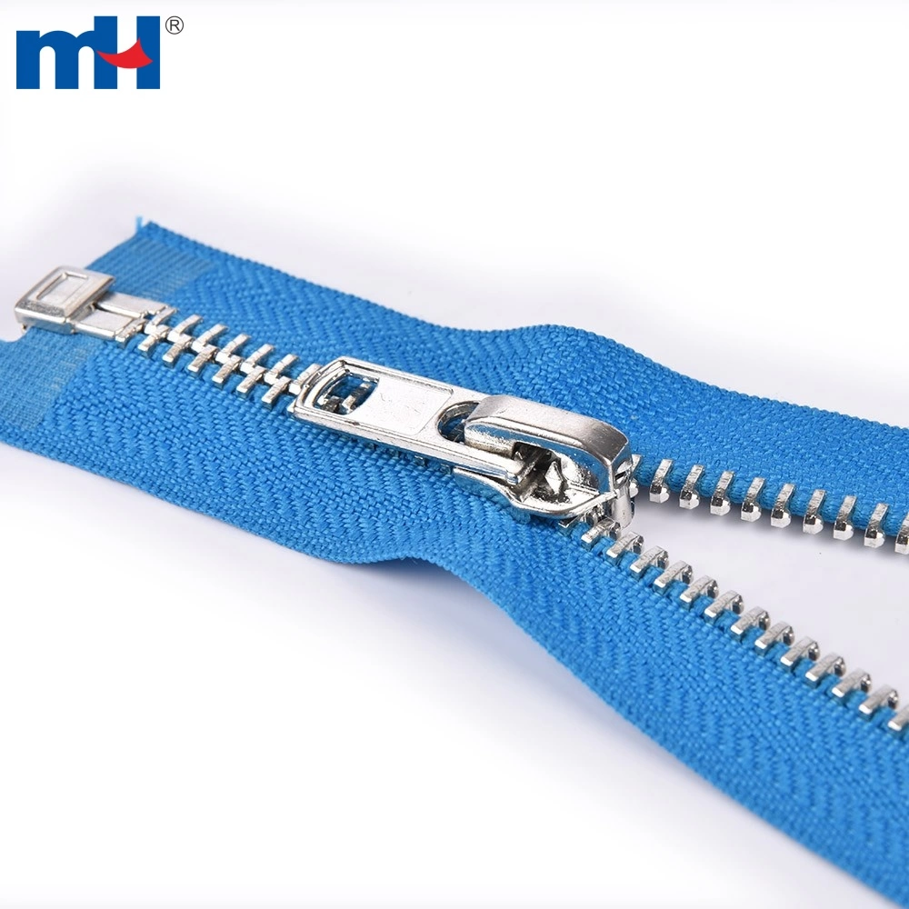 8 inch Aluminum Zipper Metal Zipper with Blue Tape Separating Heavy Zipper wholesale Zipper Factory